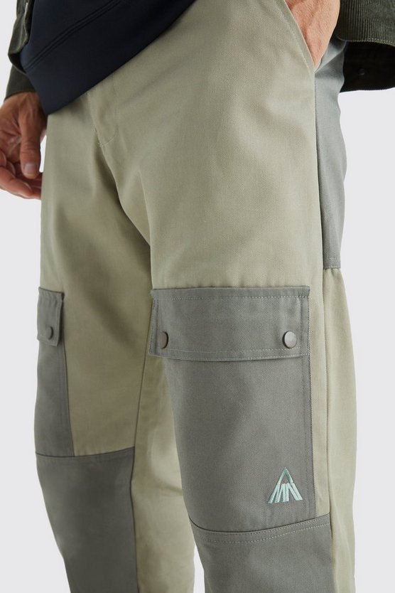 Tall lockere Colorblock Cargo-Hose mit Logo