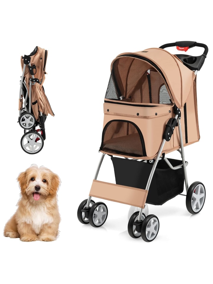 COSTWAY Hundewagen in Beige günstig kaufen 81 cm