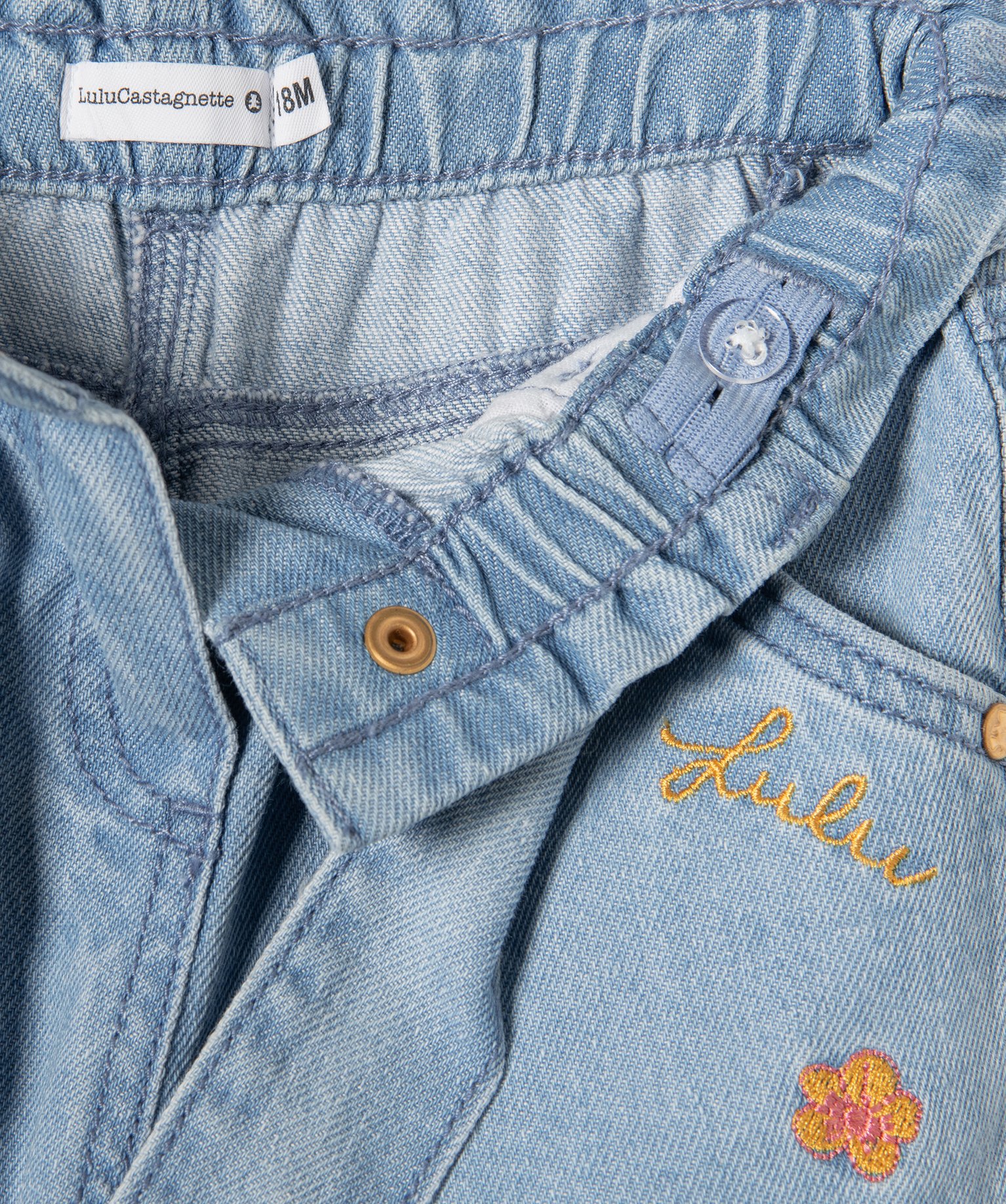 Jean bébé fille avec motifs brodés - LuluCastagnette denim | GEMO