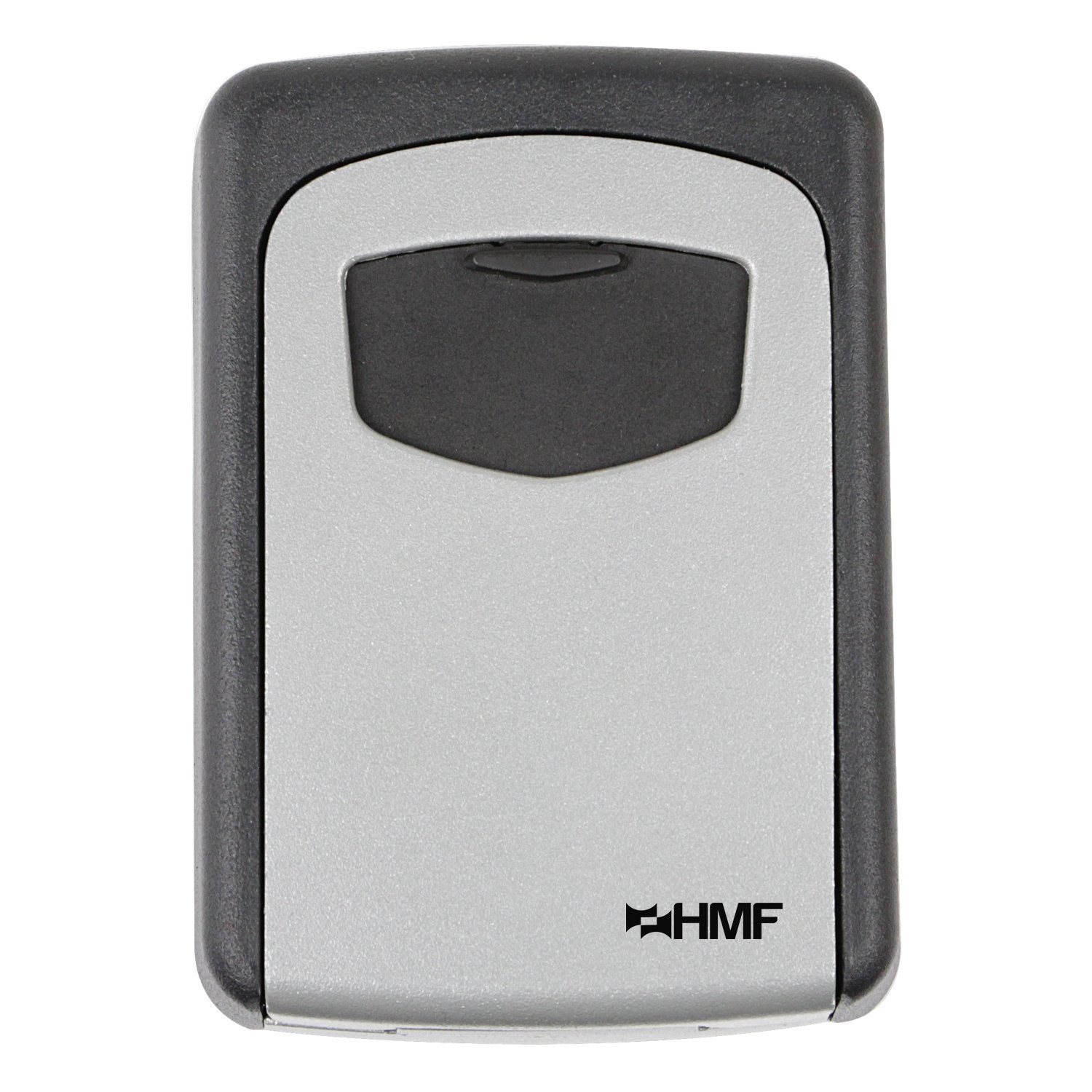 HMF Schlüsseltresor 326 Schlüsselbox für außen, 4-stelliger Zahlencode, 12,2 x 8,7 x 4 cm, Grau