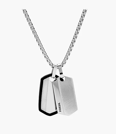 Fossil Kette Chevron Dog Tag Edelstahl
