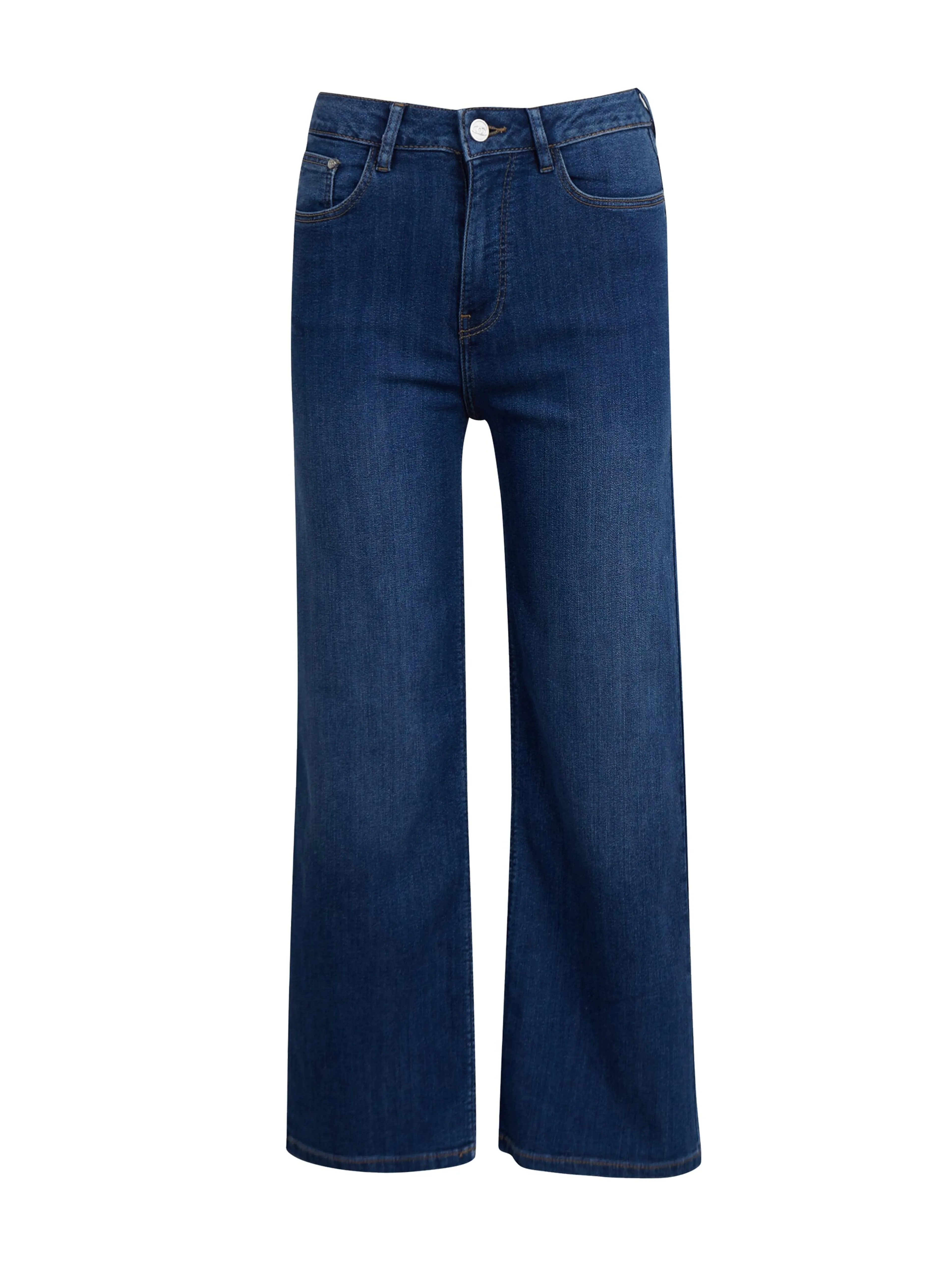 Dunkelblaue Damenjeans mit weitem Bein ORSAY