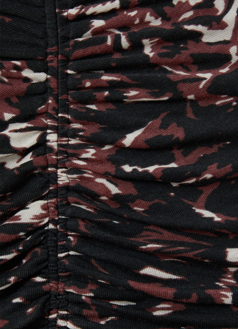 Reiss Tammy top in wool blend with pleat detail and floral print