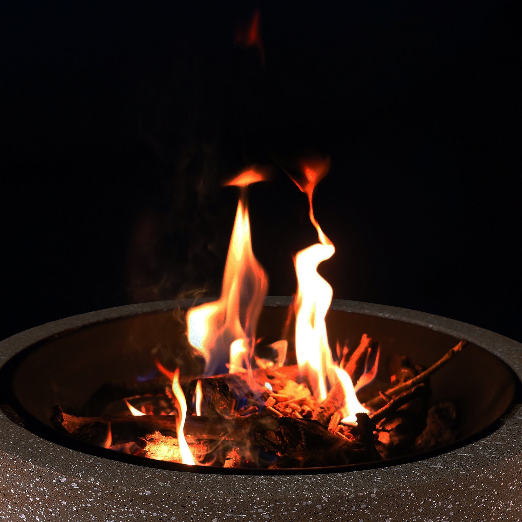 Lemodo Feuerschale Feuerschale mit Grillrost und Funkenschutzgitter