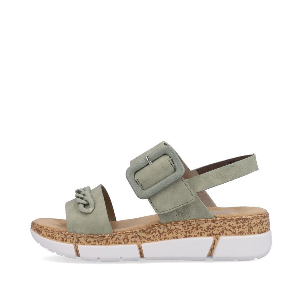 RIEKER Komfort Sandalen grün FSK Damen Sandalen