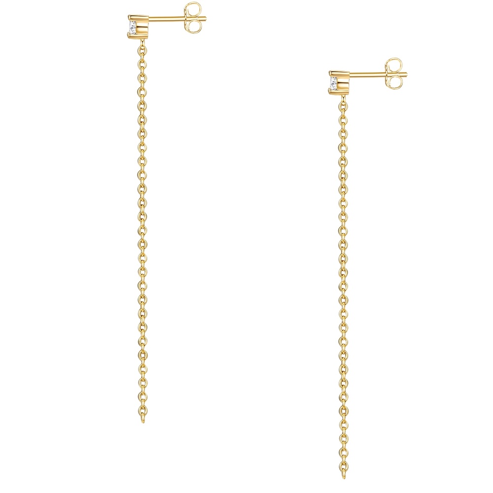 Glanzstücke München Boucles d'oreille en argent Argent sterling Oxyde de zirconium (CZ) en Or jaune Boucles d'oreilles