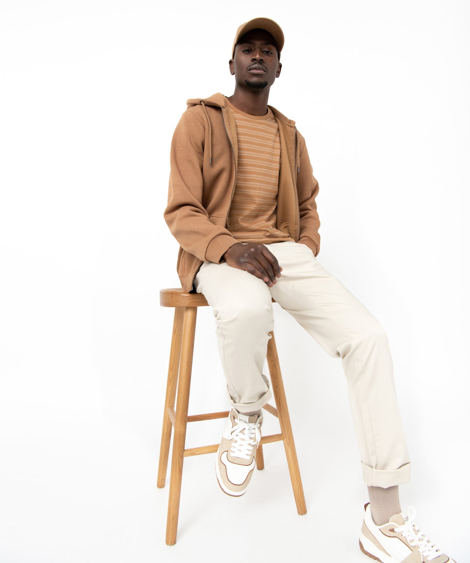 Pantalon en coton homme avec ceinture tressée ecru | GEMO