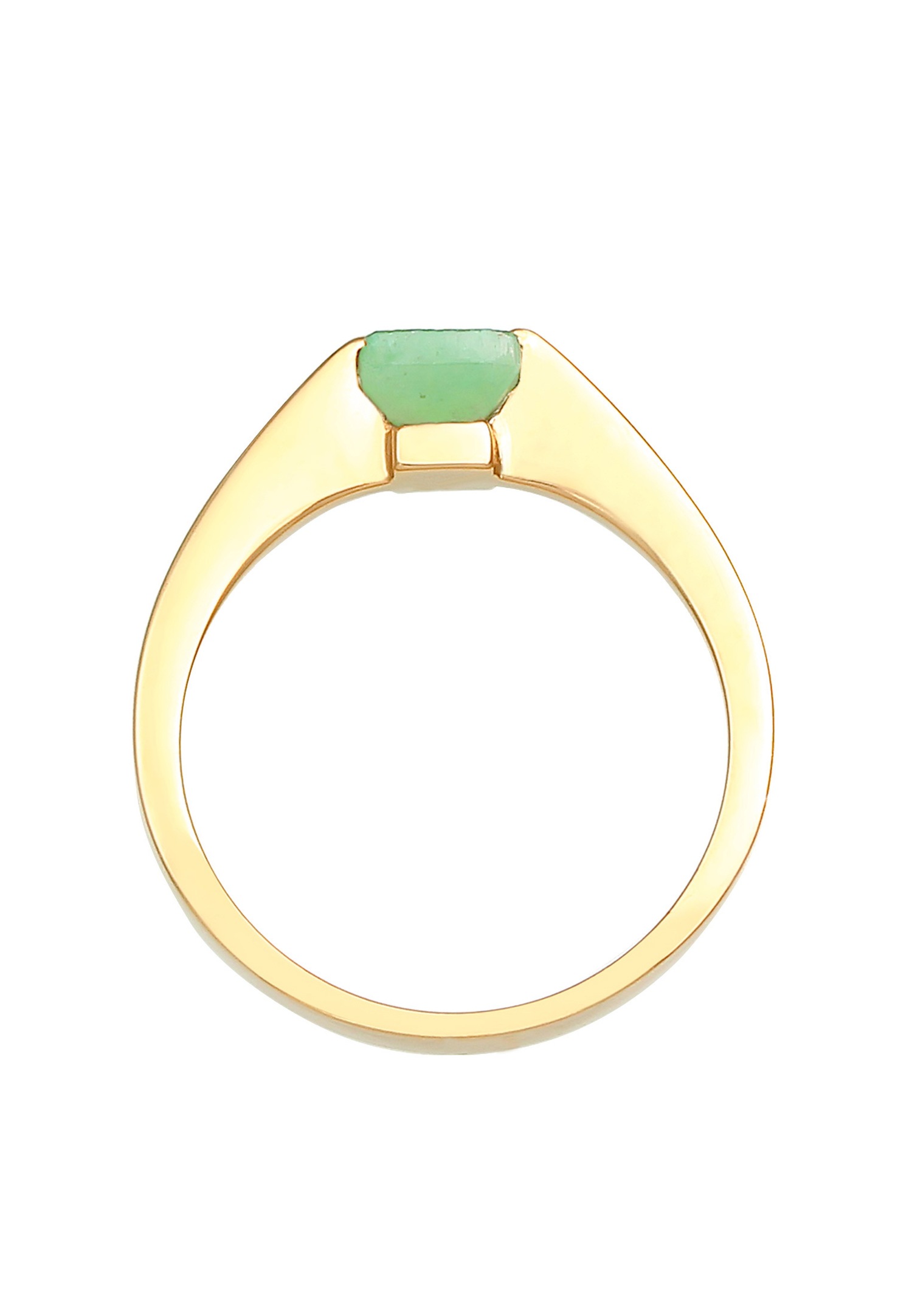 Anello classico ed elegante da donna Elli PREMIUM con piramide e pietre preziose di giada in argento sterling 925 placcato oro