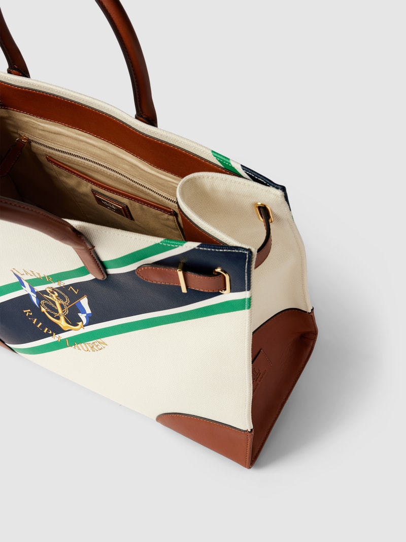 Tote Bag mit Label-Print in ecru