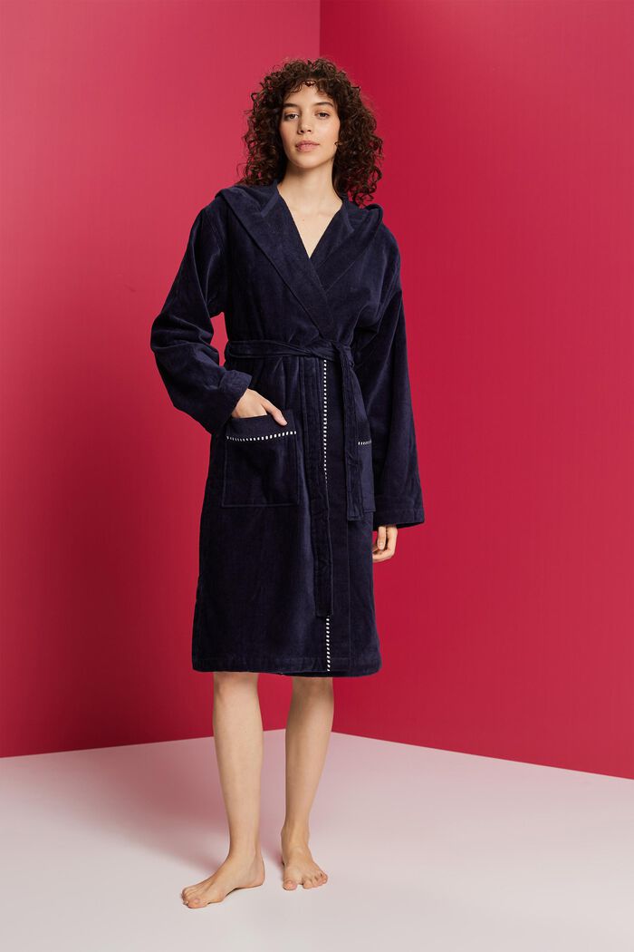 Velours-Bademantel, 100% Baumwolle