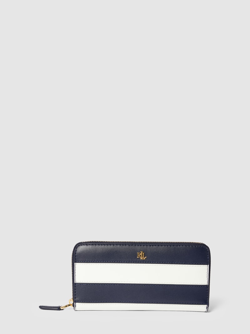 Portemonnaie mit Label-Detail in marineblau