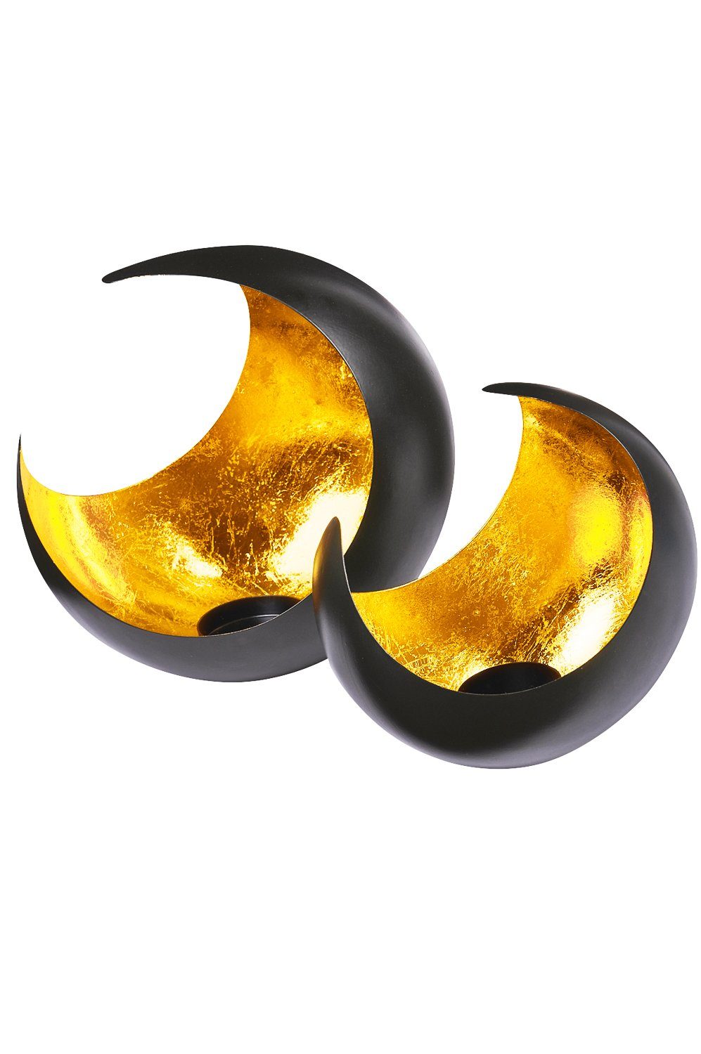 Marrakesch Orient & Mediterran Interior Teelichthalter 2er Set Windlicht Moon, orientalisches Windlicht, Handarbeit