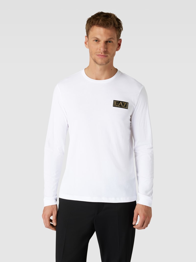 Longsleeve mit Label-Patch in weiß