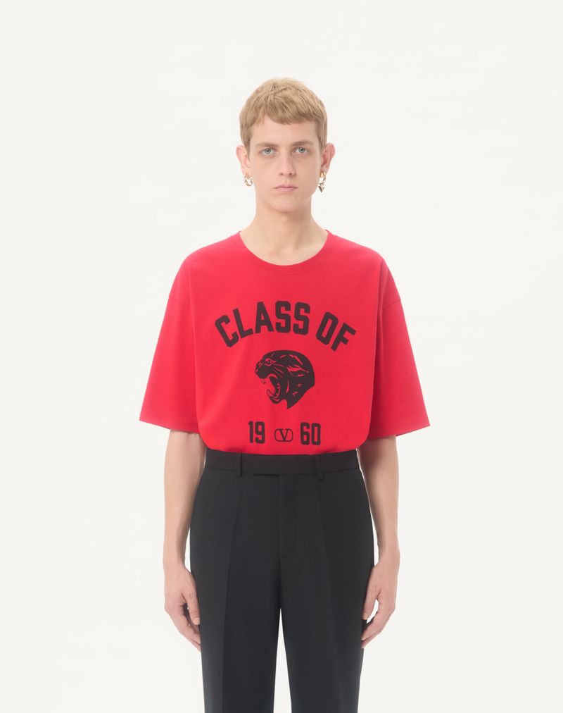 Valentino bomulds-T-shirt med panterprint