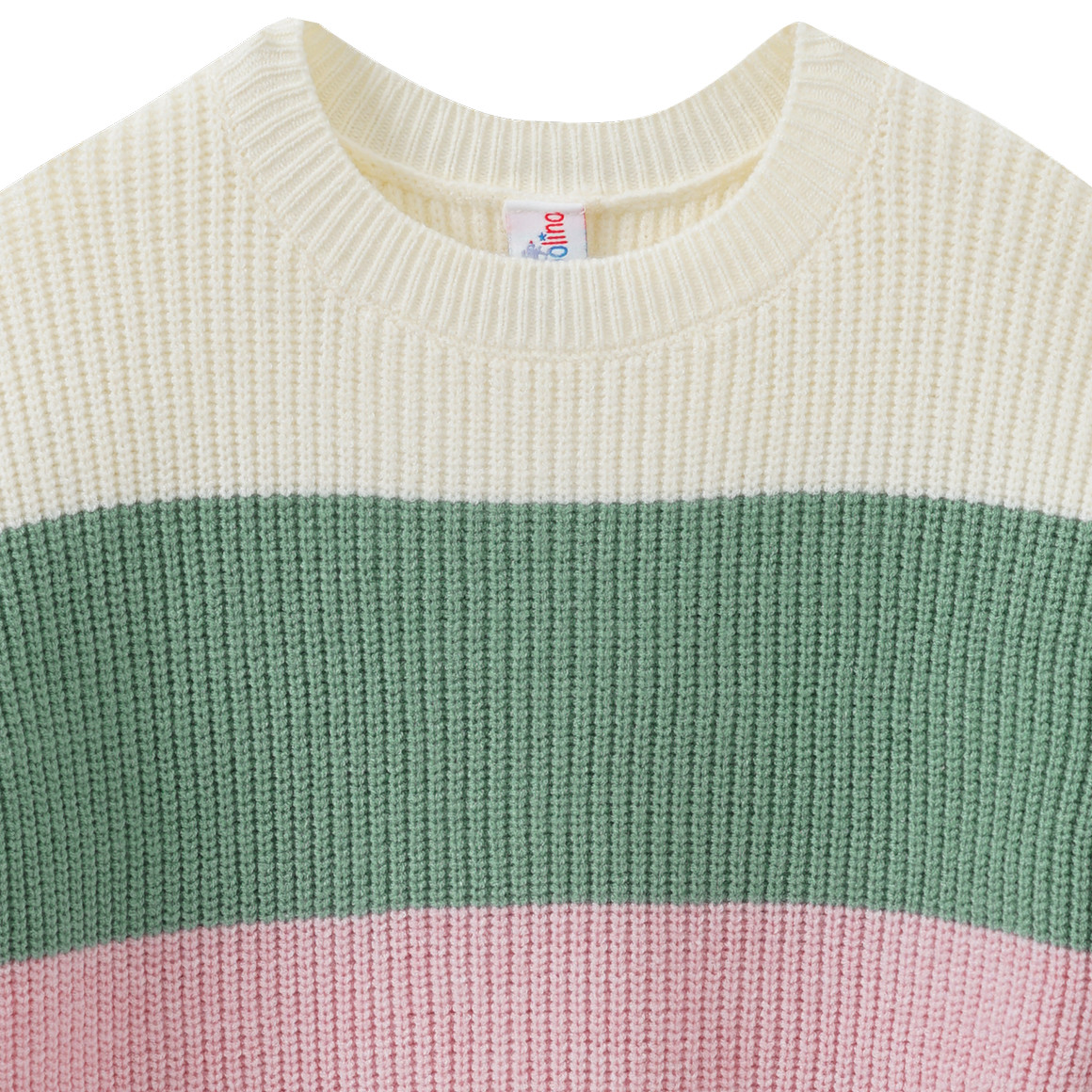 Mädchen Strickpullover mit Blockstreifen