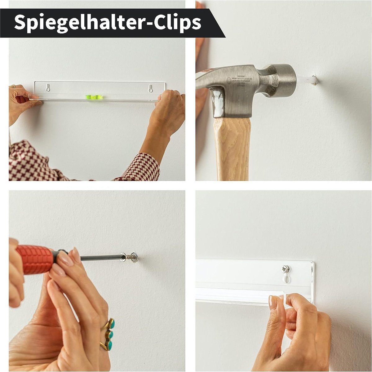 flowgoer CD-Regal 6-teiliges Set Acrylplatten-Wandhalterung für Schallplatten, Stilvolles dekoratives Werkzeug zur Sammlung und Präsentation