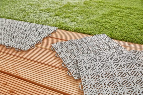Andiamo Kunststoff-Fliesen Terra Sol, Packung, 7 St., Outdoor Klickfliesen, 38x38 cm, Set mit 1 qm, 2 qm, 5 qm, UV-beständig