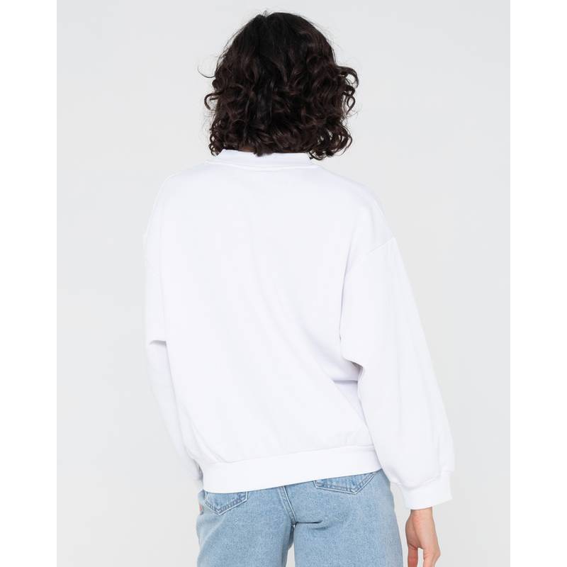 RUSTY SUNSET PALM OVERSIZE CREW NECK FLEECE Sweatshirt Damen