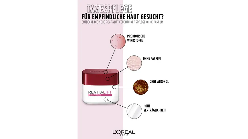 L'Oréal Paris Gesichtscreme Revitalift Feuchtigkeitspflege ohne Prafum 50 ml