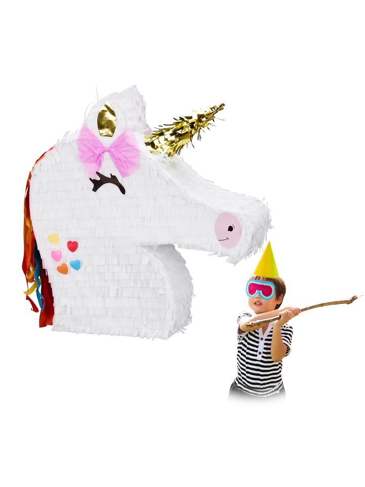 relaxdays Pinata Einhorn in Weiß günstig kaufen onesize