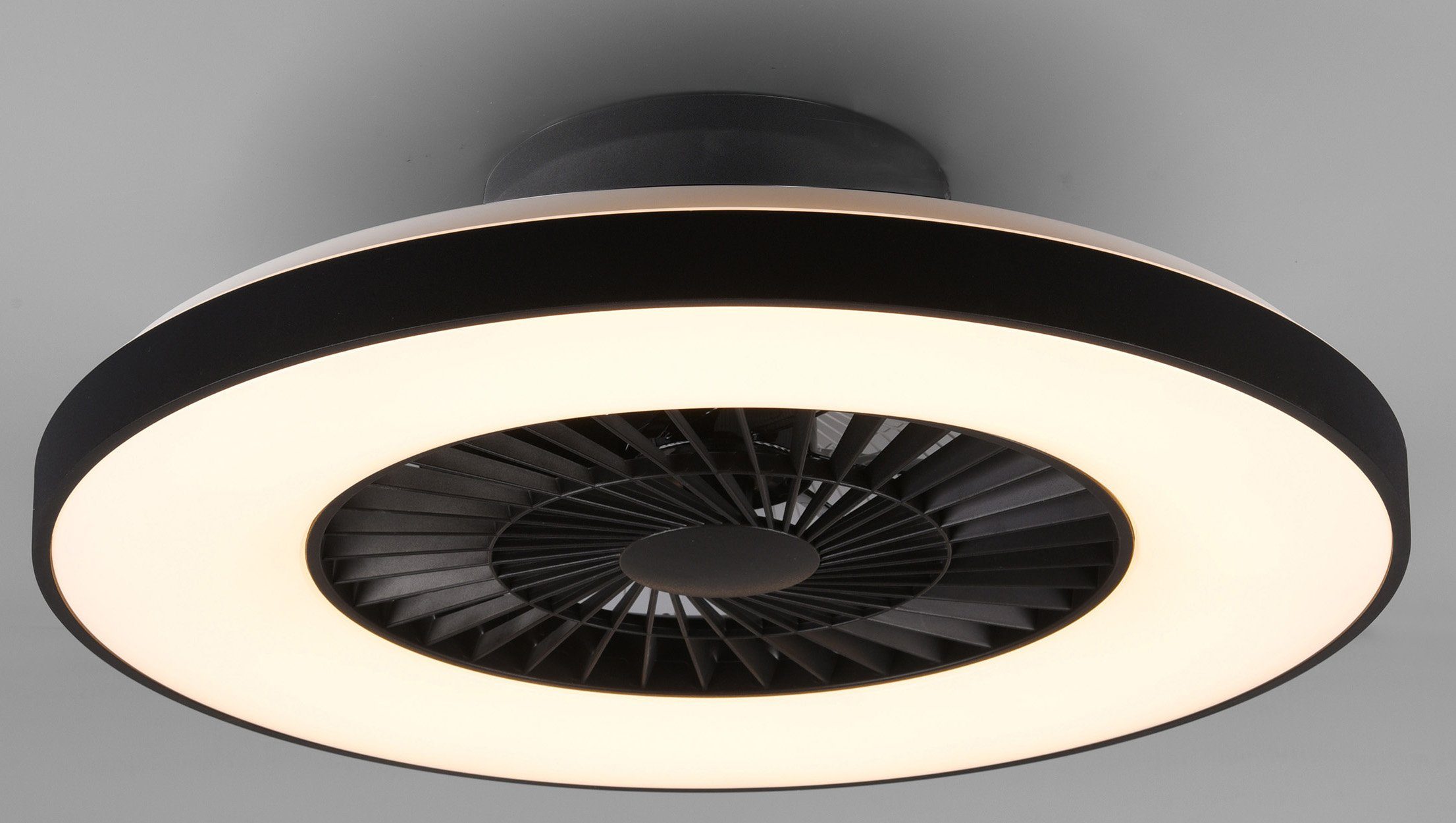 TRIO Leuchten LED Deckenleuchte Halmstad, Timerfunktion, Ventilatorfunktion, LED fest integriert, Neutralweiß, mit Ventilator, Fernbedienung., Leuchte/ Ventilator getrennt schaltbar