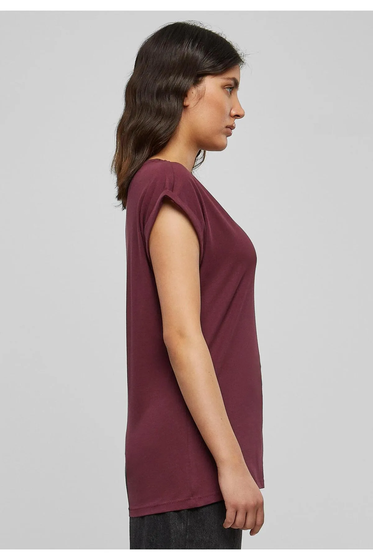 Urban Classics  Damen T-Shirt mit verlängerter Schulterpartie für Damen