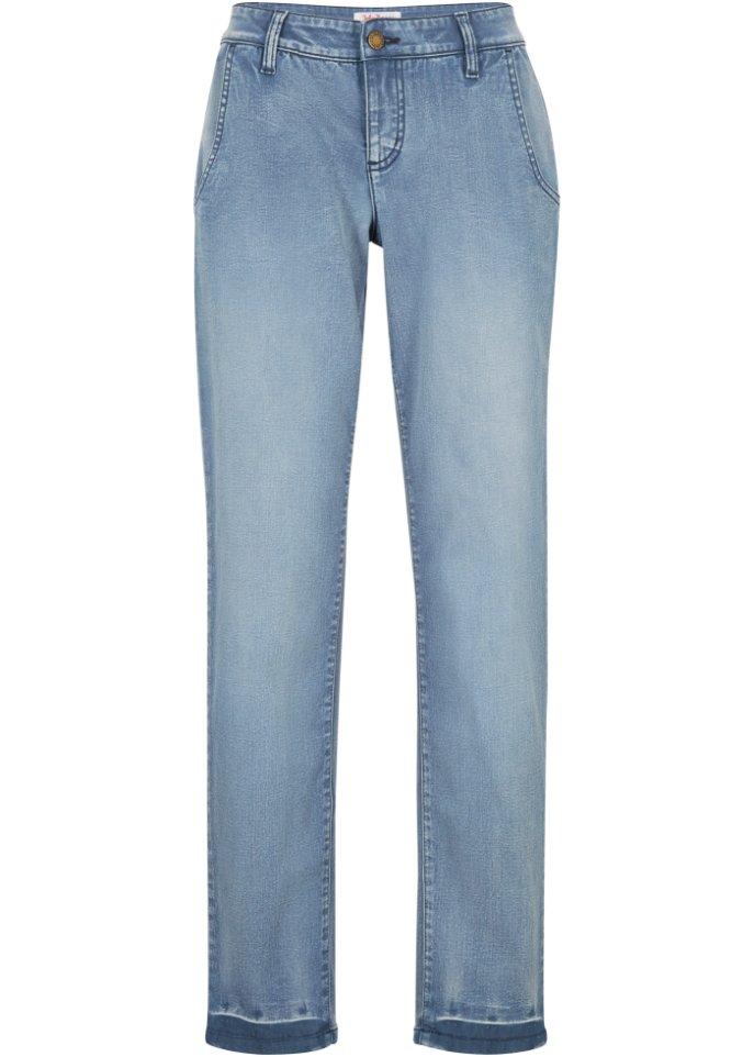 Soft-Stretch-Jeans im Chinostil, verkürzt