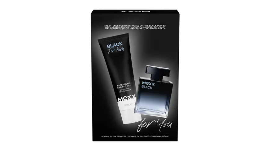 MEXX Black Man Eau de Toilette + Duschgel Geschenkpackung