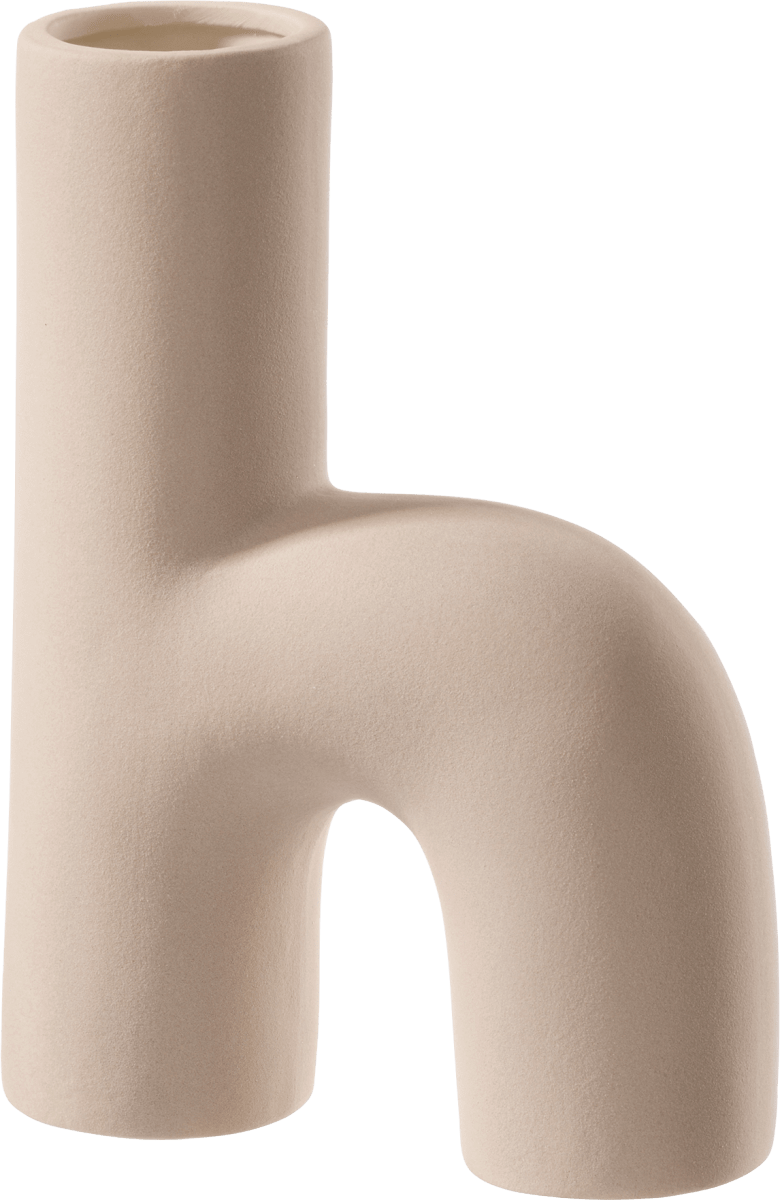 Vase aus Keramik h-Form/groß, beige (15x20,8cm), 1 St