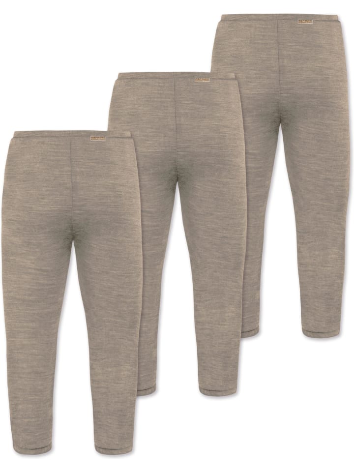 Normani Outdoor Sports 3er Pack Baby Merino Hose mit Füßen in Beige günstig kaufen