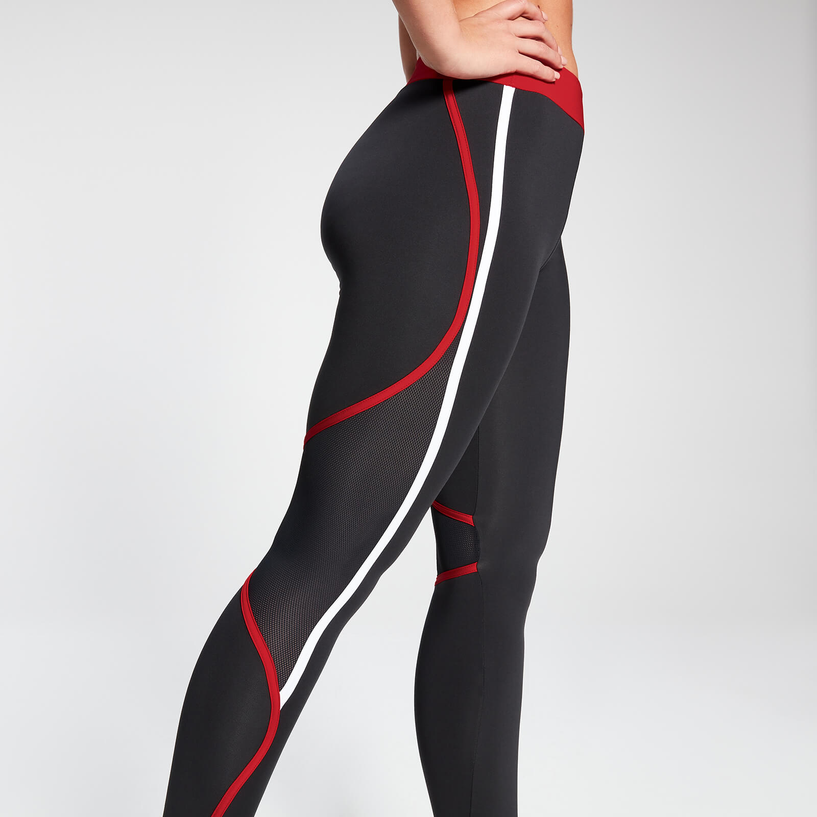 Legging colour-block MP Engage pour femmes – Noir/Rouge danger