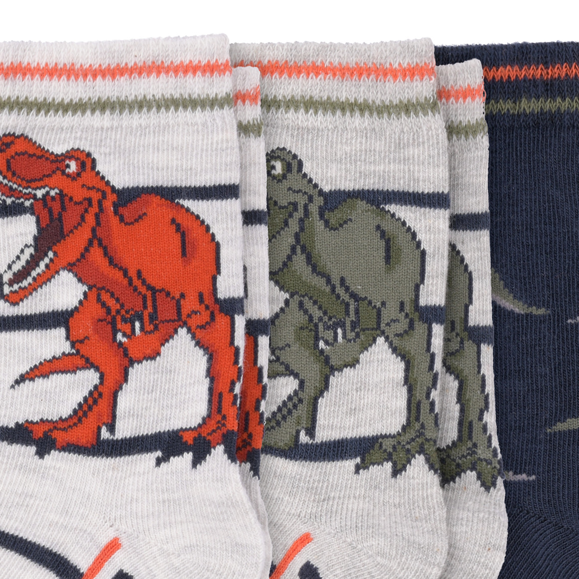 3 Paar Jungen Socken mit Dino-Motiven
