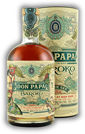 Don Papa Baroko in Geschenkbox Don Papa Baroko in Geschenkbox Spirituose auf der Basis von Rum mit einem Hauch Vanille. 0,7	 Liter - Vol 40%