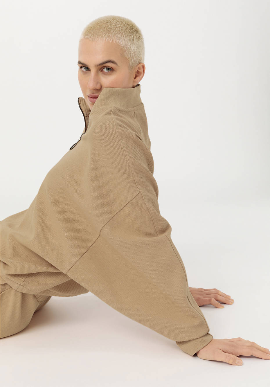 Oversized Sweatshirt aus Bio-Baumwolle mit Kapok