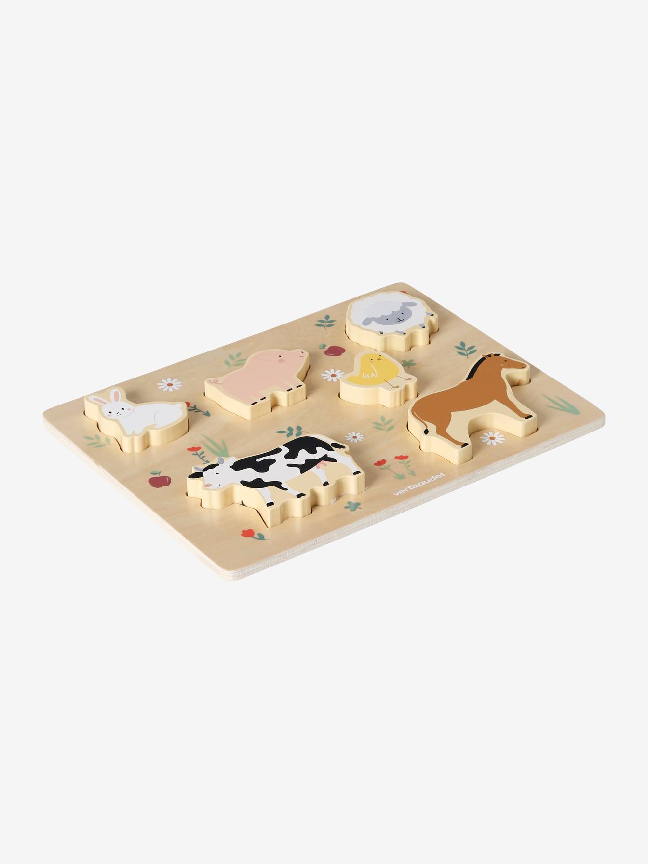 Vertbaudet Baby Fühl-Puzzle Holz FSC - braun