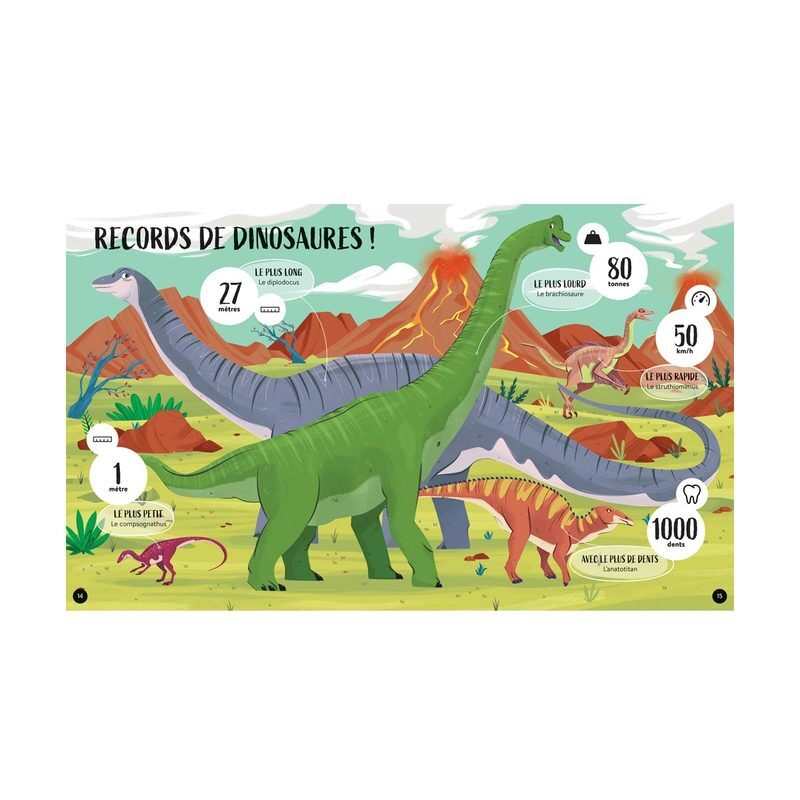 Le coffret du méga atlas des dinosaures avec 4 maquettes Sassi