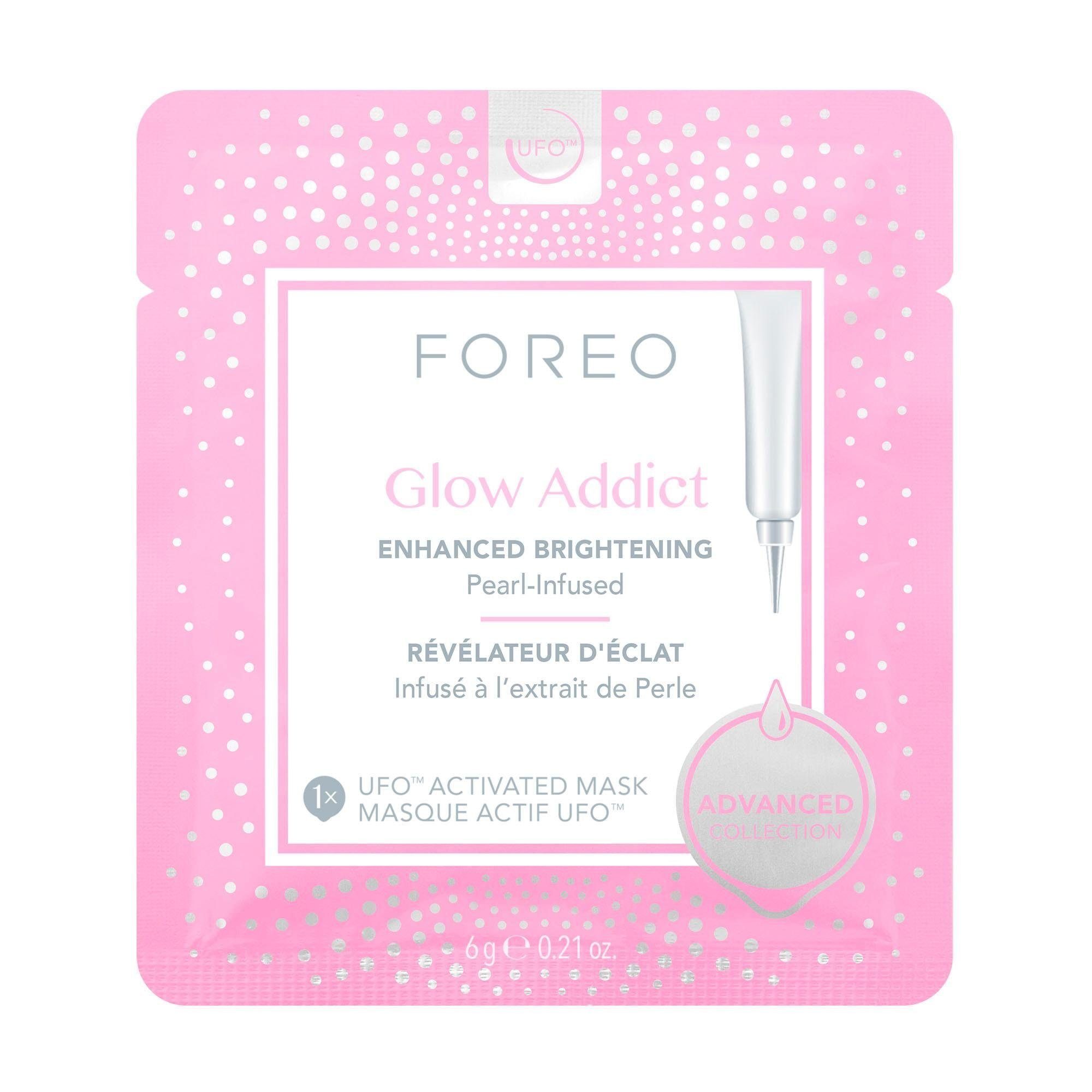 FOREO Tuchmaske Glow Addict Packung, 6 x 6 g, kompatibel mit UFO & UFO mini