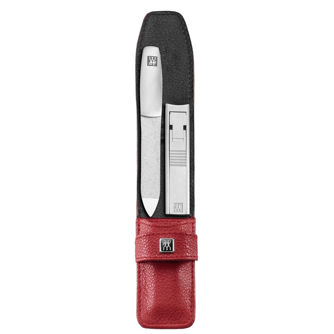 Twinox Taschen-Etui. Rindleder. rot. 2-tlg.