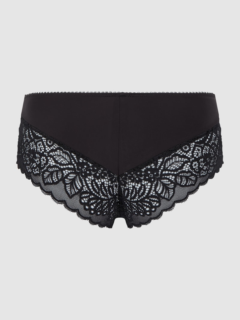 Slip mit Kontrastbesatz Modell 'Amourette' in schwarz
