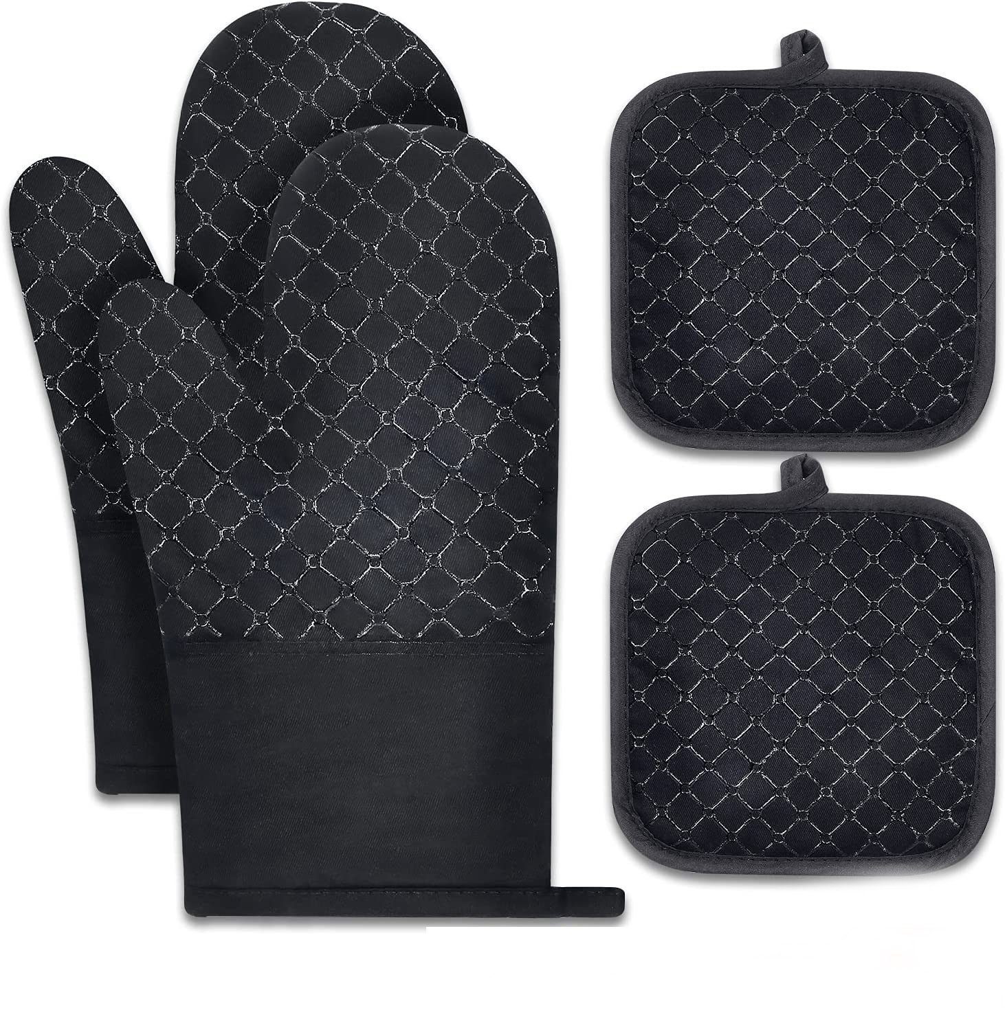 YYV Topflappen Ofenhandschuhe Hitzebeständige, Topfhandschuhe Topflappen 4er Set, (1-tlg)