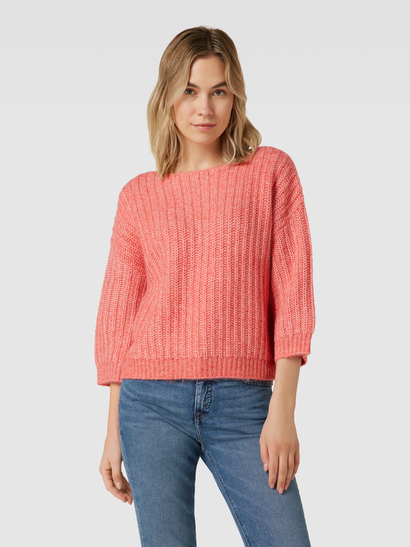Strickpullover mit 3/4-Arm Modell 'Polomna' in koralle