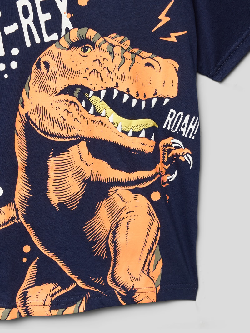 T-Shirt mit Motiv-Print in blau