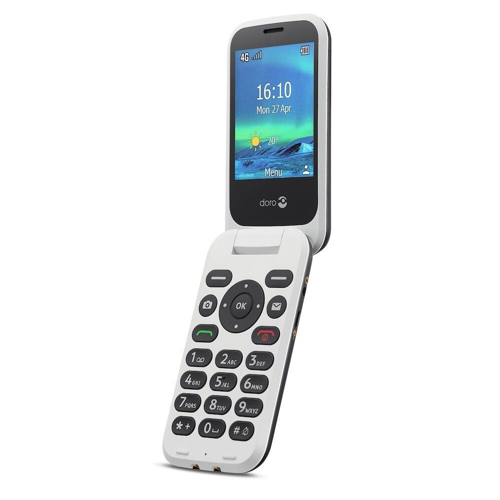 Doro 6880 schwarz Seniorenhandy (7,11 cm/2.8 Zoll, 128 GB Speicherplatz, 2 MP Kamera, Notruftaste auf der Rückseite, hörgerätekompatibel)