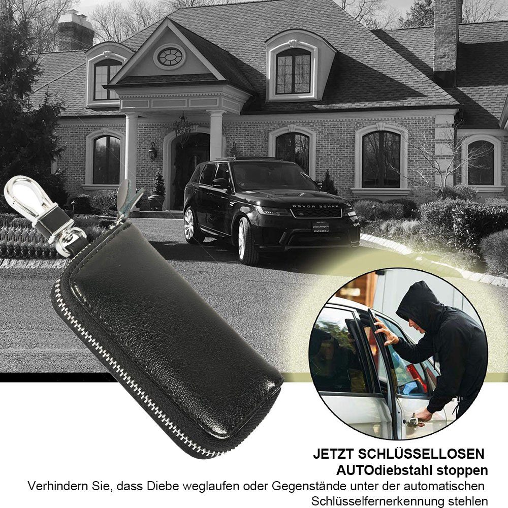 Jormftte Schlüsselkasten Schutz Autoschlüssel Tasche (Set, 1 * Autoschild-Schlüsseletui), Blockiert das Signal stark und sorgt für Signalisolierung.