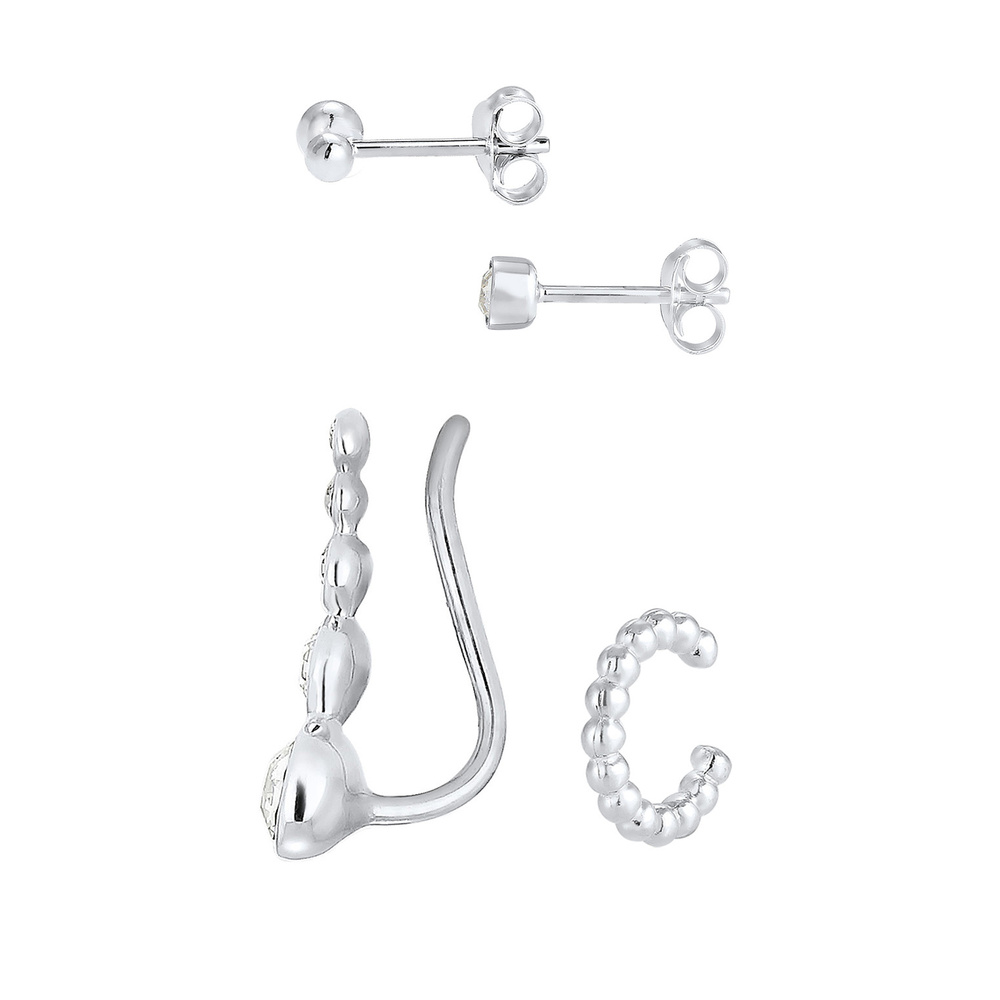 Elli Elli Boucles d'Oreilles Earcuff Ear Climber avec des Cristaux Boucles d'Oreilles  Boucles d'oreilles