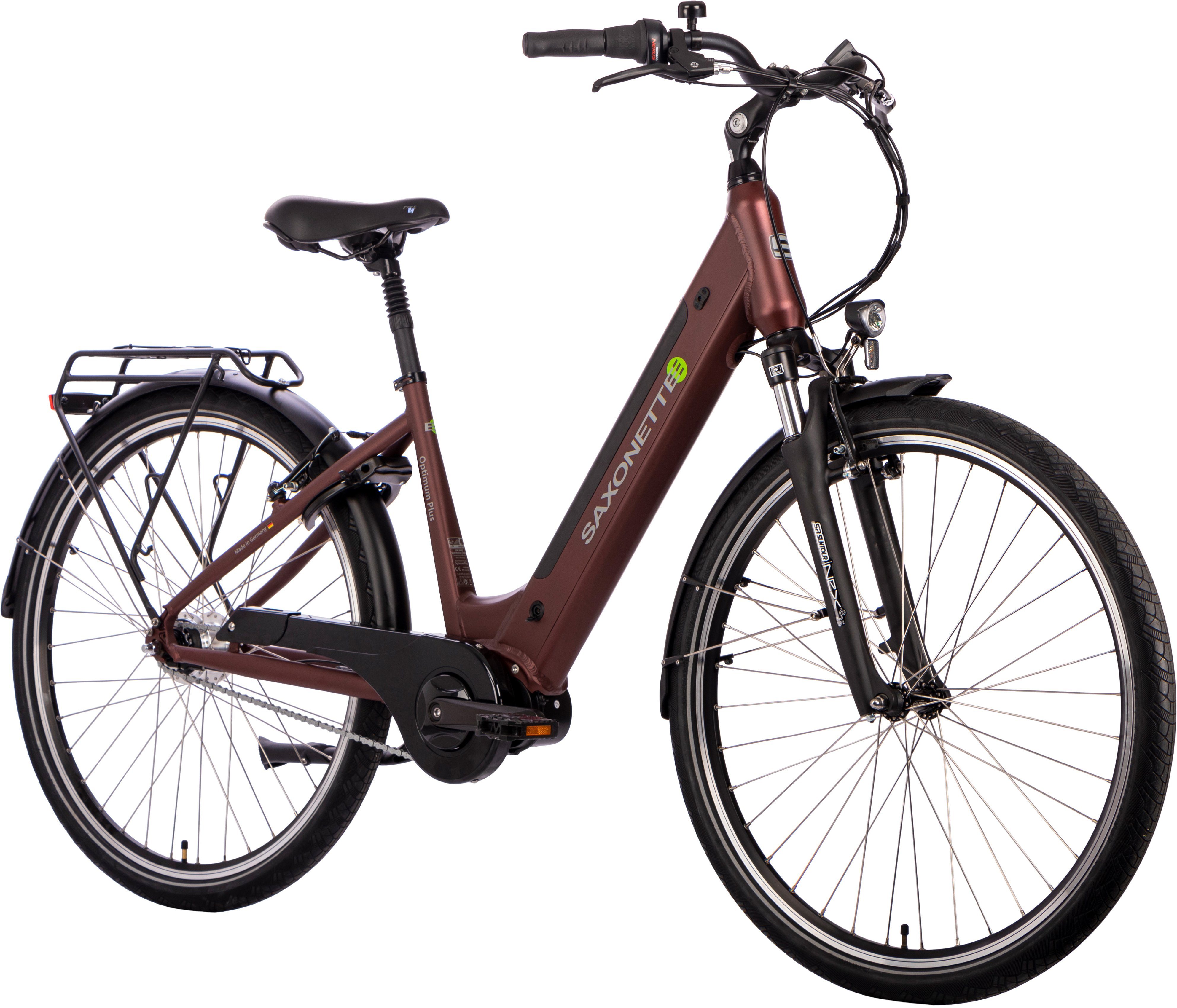 SAXONETTE E-Bike OPTIMUM PLUS, 7 Gang, Nabenschaltung, Mittelmotor, 418 Wh Akku