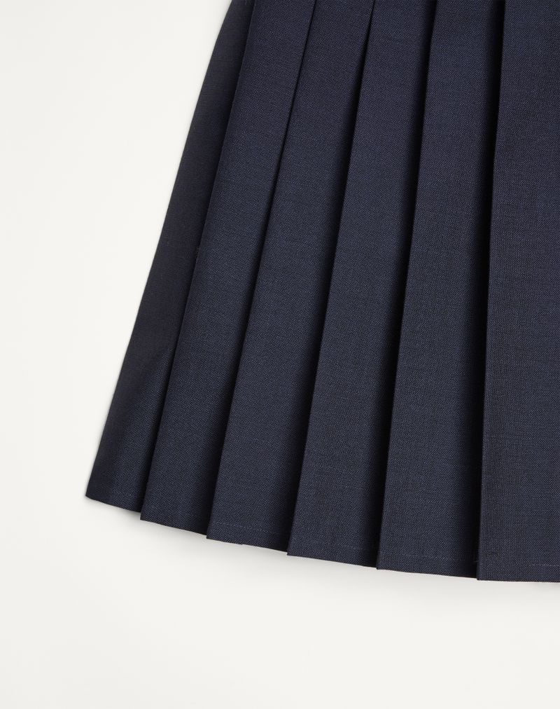 Saia-calça plissada em lã e mohair