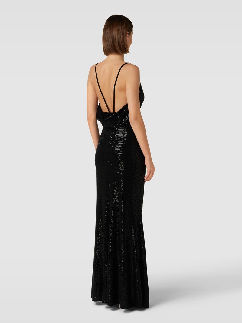 Abendkleid mit Allover-Paillettenbesatz in black