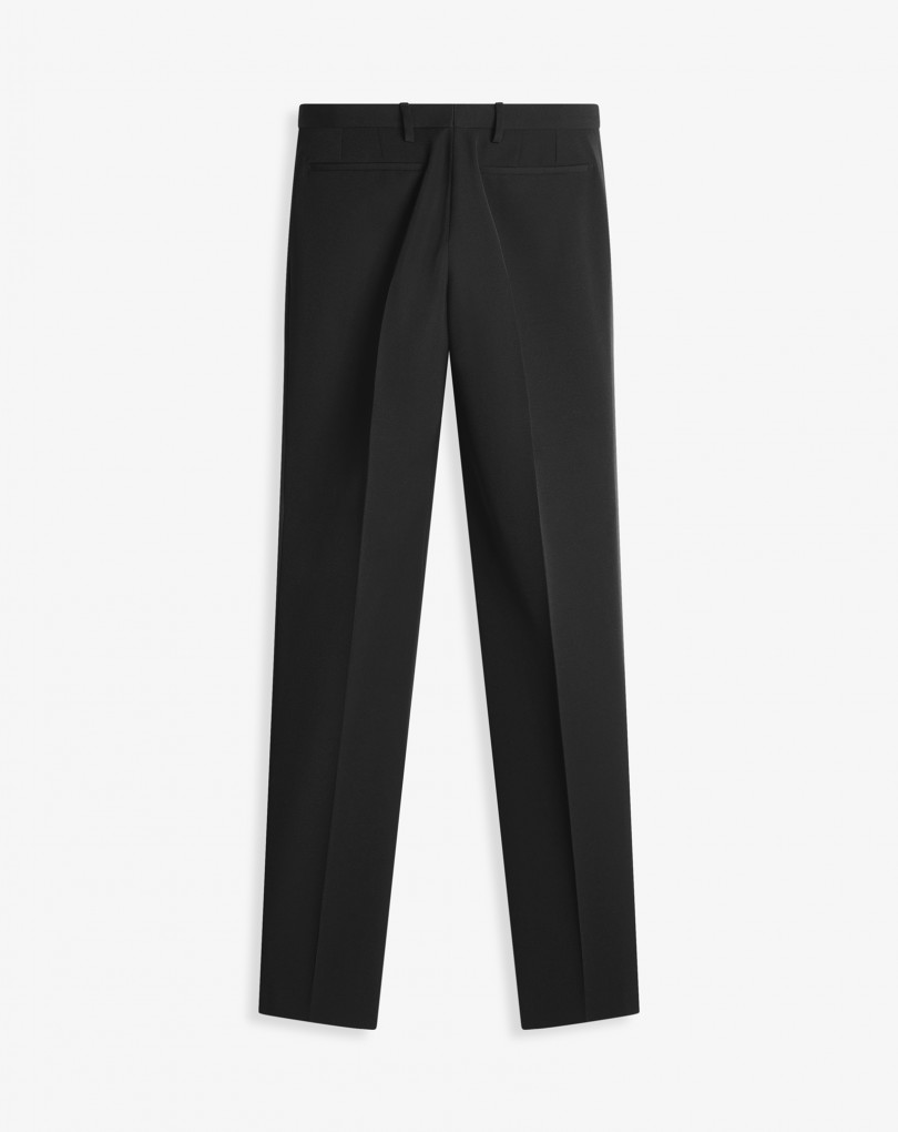 PANTALON CIGARETTE AVEC BANDES LATÉRALES EN SATIN