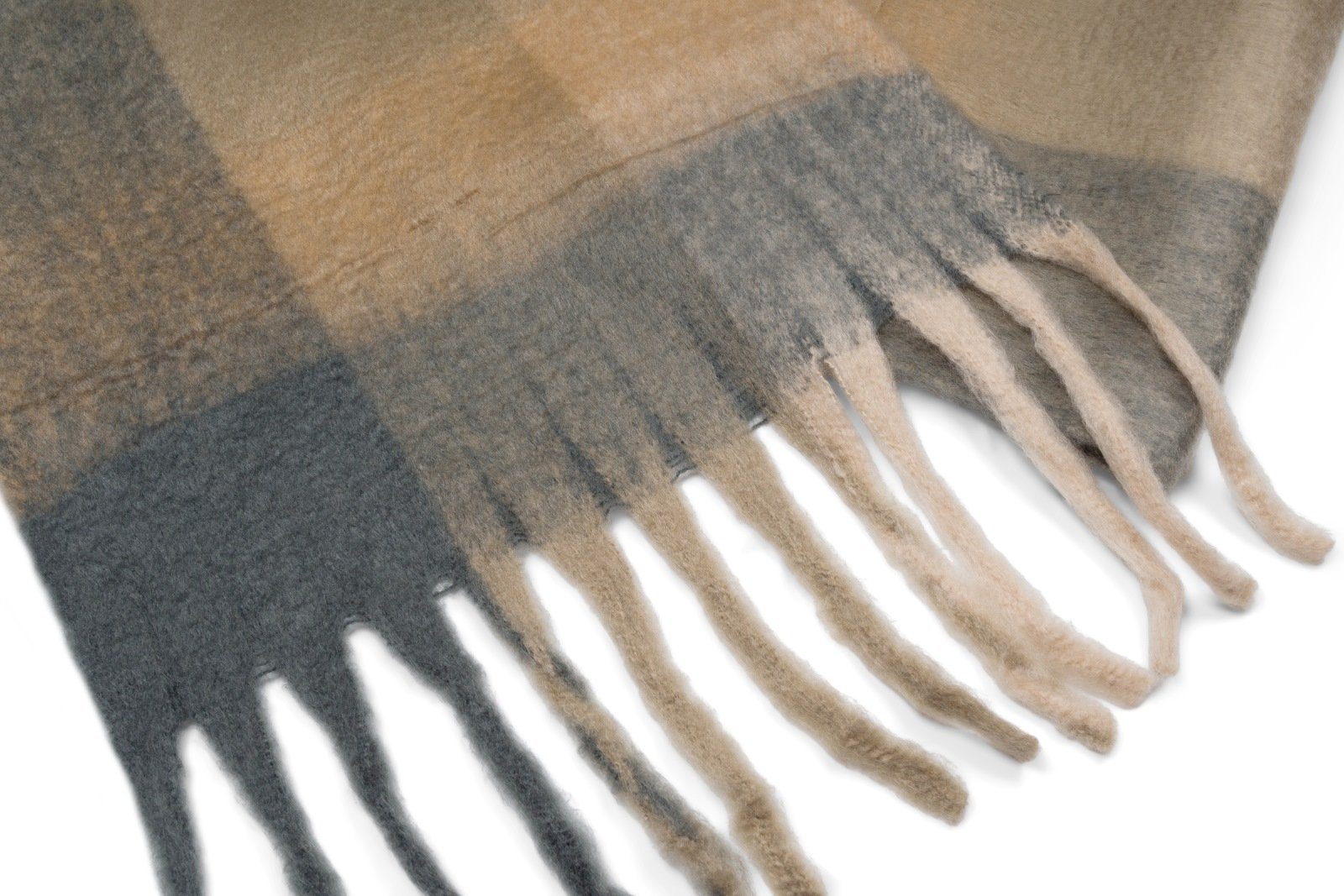 styleBREAKER XXL-Schal, (1-St), Karo Web Strickschal bunt